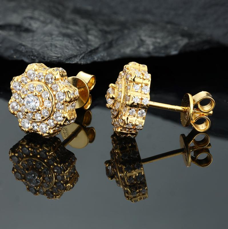 【#E534】UCCIYO Synthetic Moissanite Earrings For Women 925 Sterling Silver Stud Earring Men Hip Hop Jewelry Couple Gift