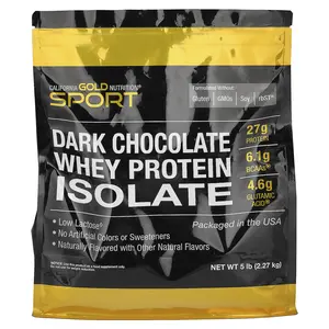 California Gold Nutrition Sport, Whey Protein Isolate, Dark Chocolate, 5 lb (2.27 kg)