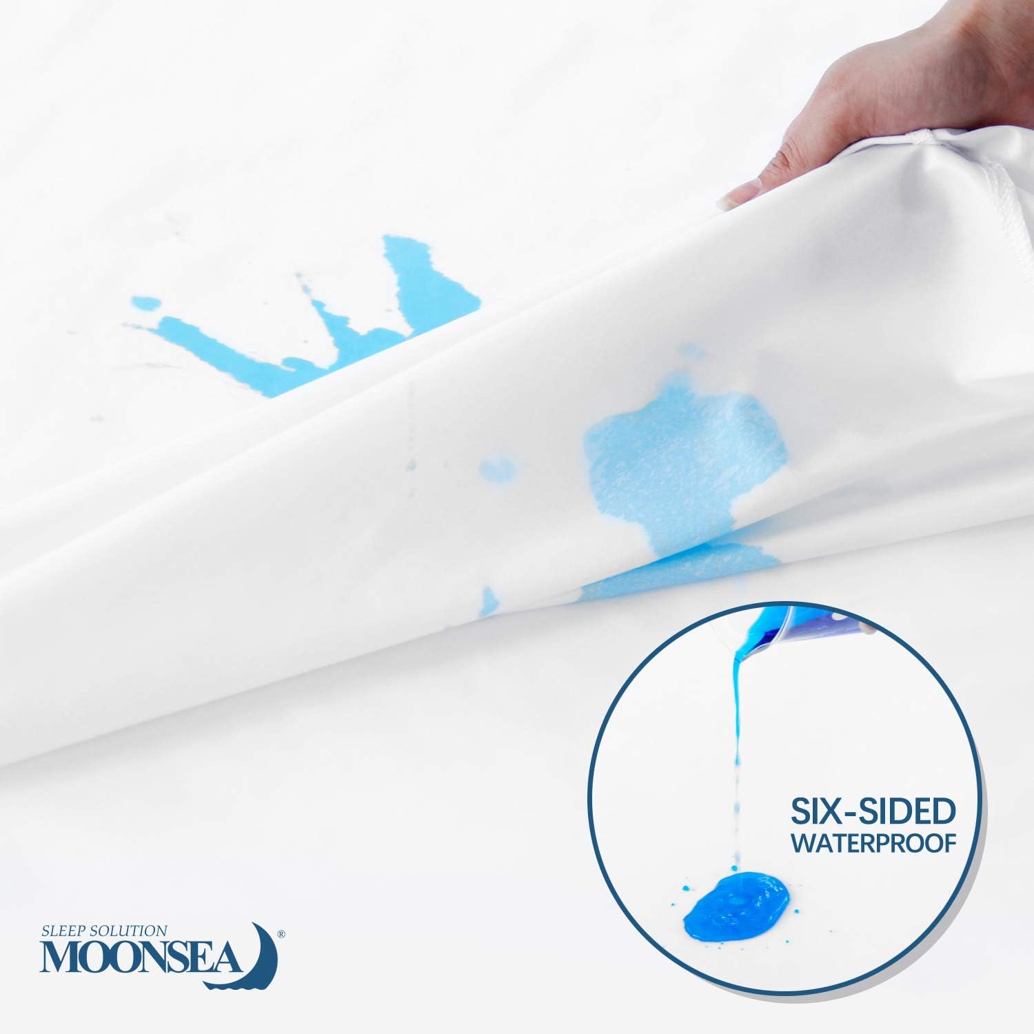 Moonsea 6-Side Waterproof Zippered Mattress Encasement, Bed Bug & Dust Mite Proof Hypoallergenic Soft Breathable Premium Mattress Cover Protector Fitted Sheet Fits 8 to 10 Inch Deep Pocket, Machine Washable #TiktokShopSpringGlowUp