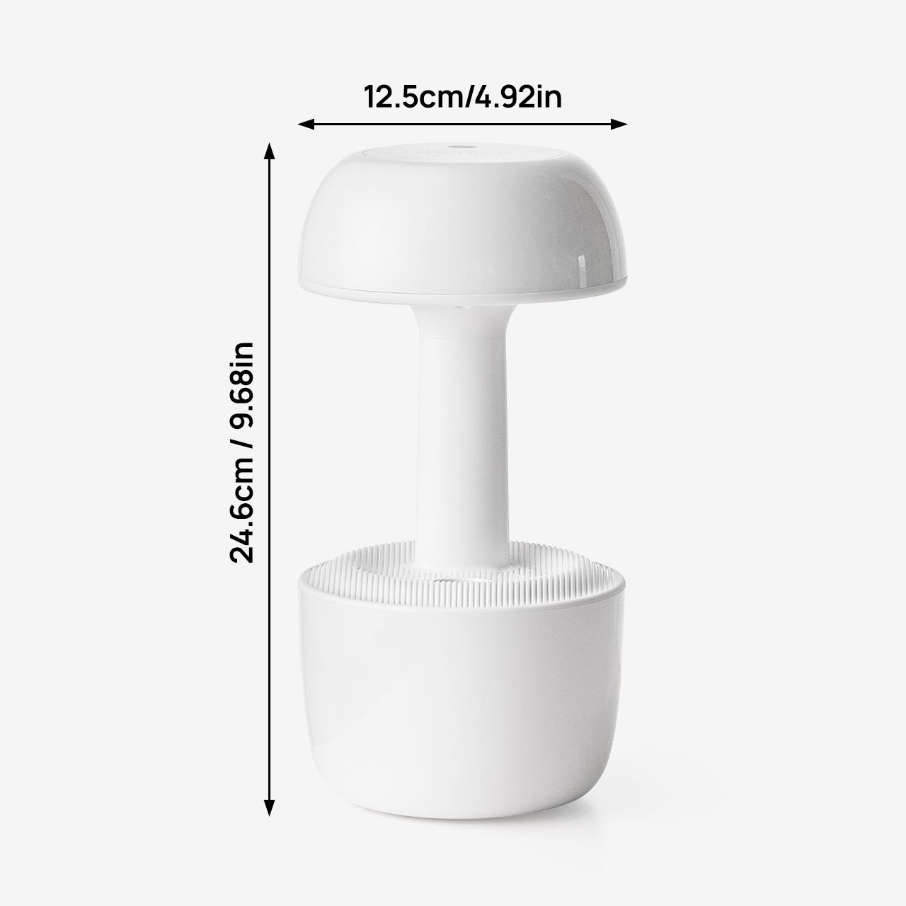 【 MUNBYN  Mushroom Anti Gravity Humidifier】 Water Drop Humidifier with Multi Colors Night Lights for Bedroom, Home & Office, Auto Power-off protection with 8 Hours Battery Life, Quiet Diffuser with 38db, Air Humidifier Gift