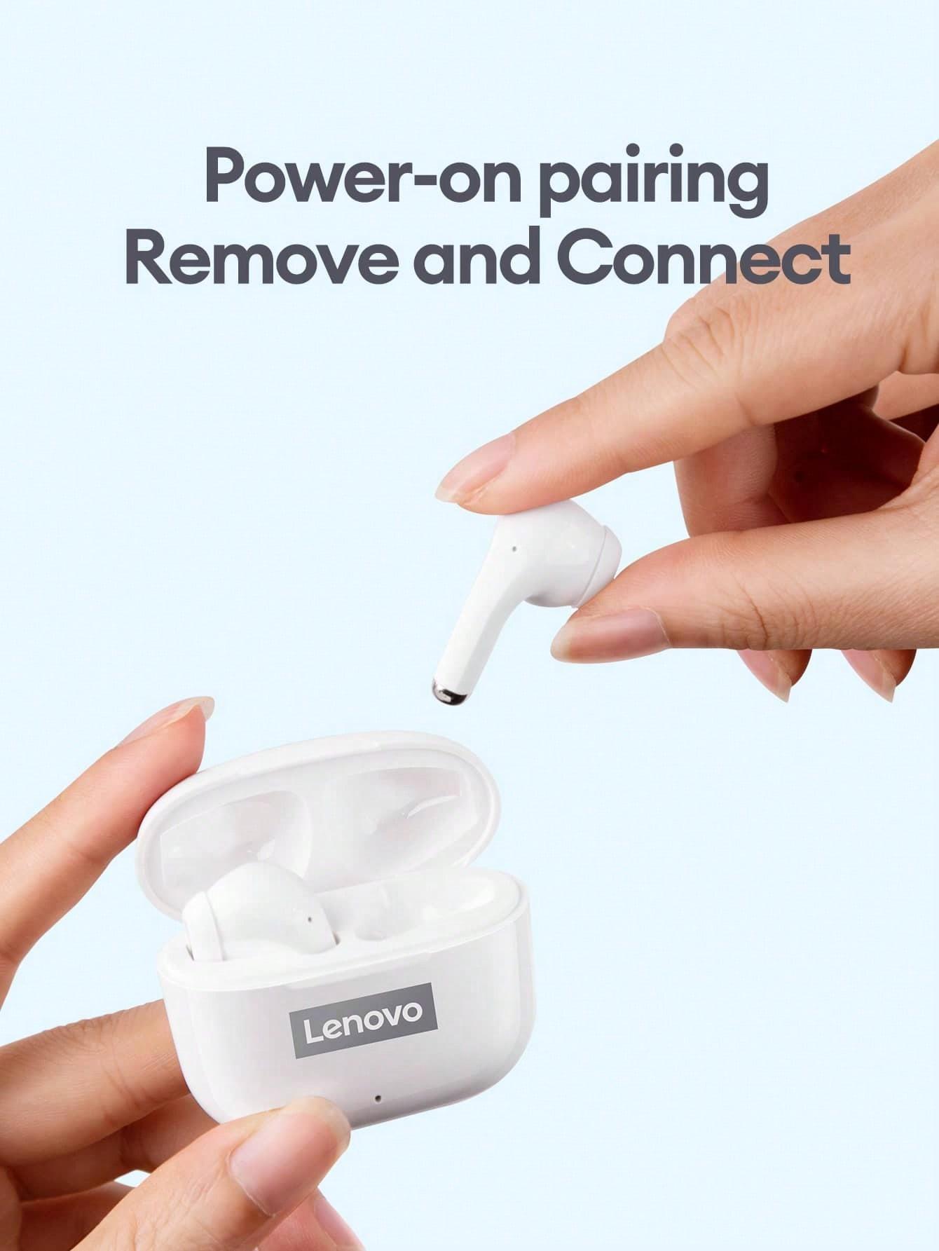 Lenovo LP40 Pro In-Ear Wireless Headphones with Bluetooth 5.1, Master-Slave Switching, High-Resolution Audio, Noise-Free Clarity, Comfortable Fit, Electronic Headset Earbuds for Music & Phone Calls