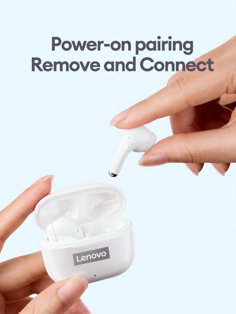 Lenovo LP40 Pro In-Ear Wireless Headphones with Bluetooth 5.1, Master-Slave Switching, High-Resolution Audio, Noise-Free Clarity, Comfortable Fit, Electronic Headset Earbuds for Music & Phone Calls