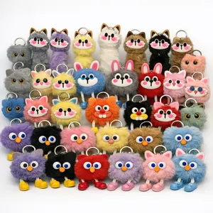 Mini Animal Keychain Set - Ultra Soft Fluffy Plush Charms for Bags & Backpacks Perfect Holiday Decoration Stocking Filler