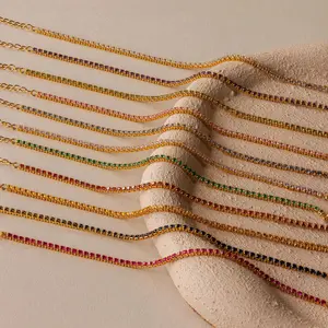 Classic Birthstone Tennis Bracelet by Caitlyn Minimalist - Delicate Gemstone Chain Bracelet in Gold - Personalized Jewelry - Birthday Gift for Her