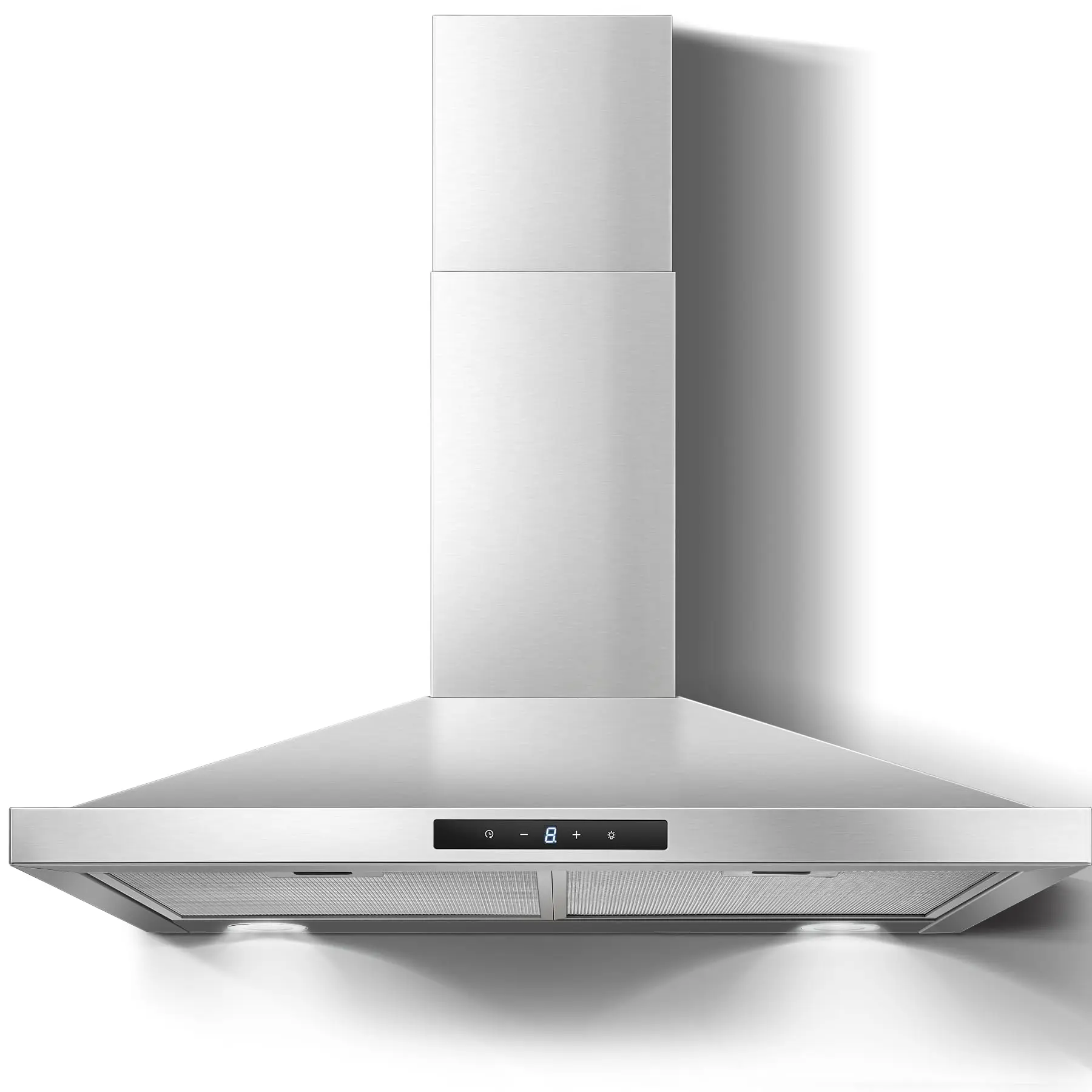 Range Hood 24 / 30 inch Wall Mount Kitchen Hood Ducted/Ductless Convertible, Vent Hood w/ 3 Speeds Touch Control 5-Layer Mesh Filters LED Lights ZMS-1775TS Durable Household Household Steel