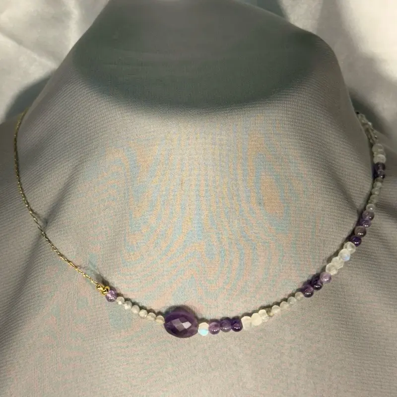 The Starfall Necklace | Gold filled metals | Amethyst | Moonstone | Labradorite |