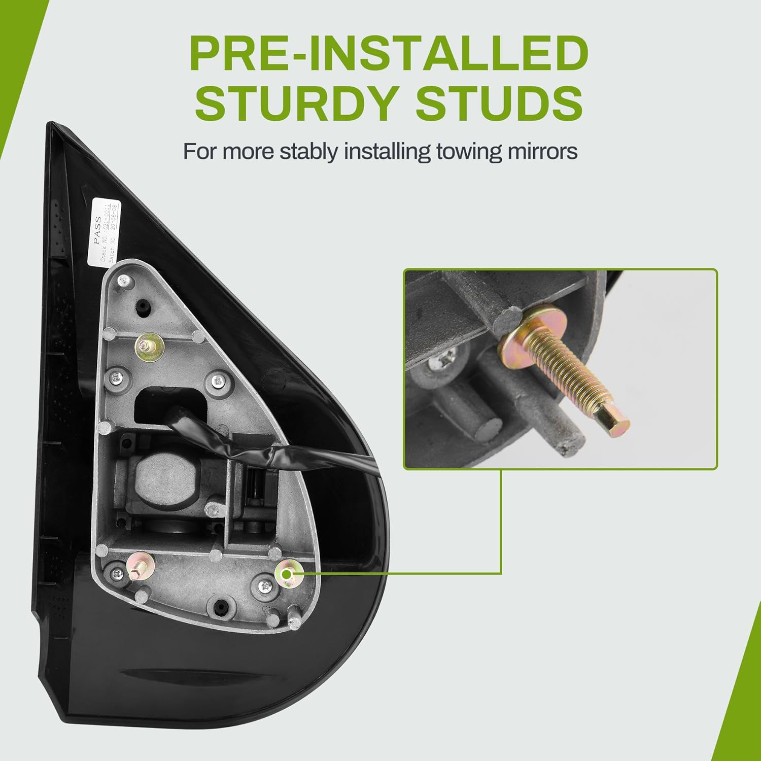 YITAMOTOR Towing Mirrors Compatible with 2007-2013 Chevy Silverado GMC Sierra 1500 2500HD 3500HD Extendable Power Heated Amber LED Turn Signal Manual Telescoping Folding Black Housing