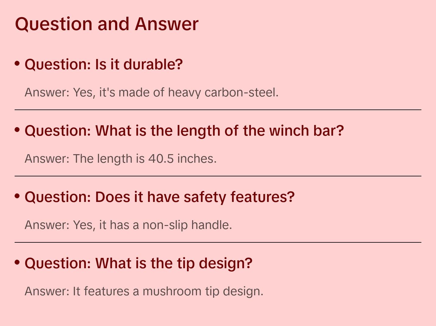 Combination Winch Bar - Square Head