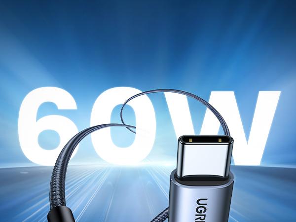 UGREEN USB Type C PD 60W Fast Charging Data Cable, 20V/3A Charger, Compatible for SAMSUNG S24 Ultra, iPhone 17/16, MacBook, Electronic Cellphone Devices-Deals for You，Labor Day Sale，TikTokShopBlackFriday ,TikTokShopHolidayHaul