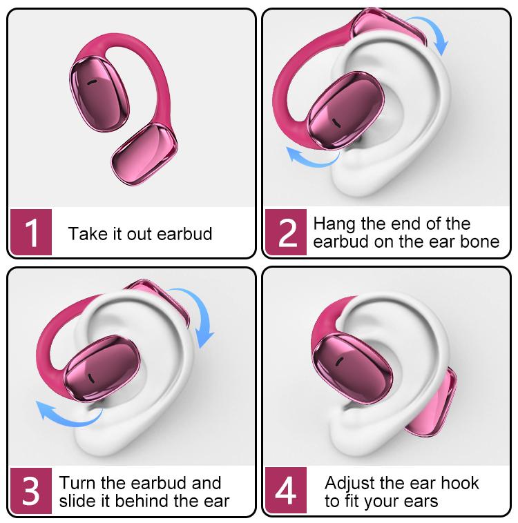 ZIHNIC S11 Open Ear Headphones With Charging Case, Comfort Wireless Earbuds,Bluetooth V5.4