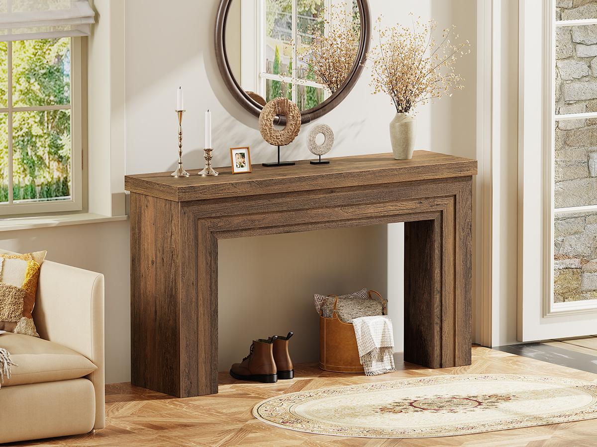 Huuger 54 Inch Entryway Table, Retangular Console Table with Storage, Farmhouse Sofa Table Behind The Couch, Long for Entrance, Hallway, Foyer, Living Room Huuger 54 Inch Entryway Table, Retangular Console Table with Storage, Farmhouse Sofa Table Behind The Couch, Long for Entrance, Hallway, Foyer, Living Room