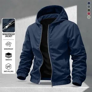Men’s casual hooded jacket with a comfortable, wear-resistant, windproof exterior and a minimalist design. Suitable for outdoor activities, daily commuting and work, parties, and dates. A lightweight sports-casual jacket for spring and summer.