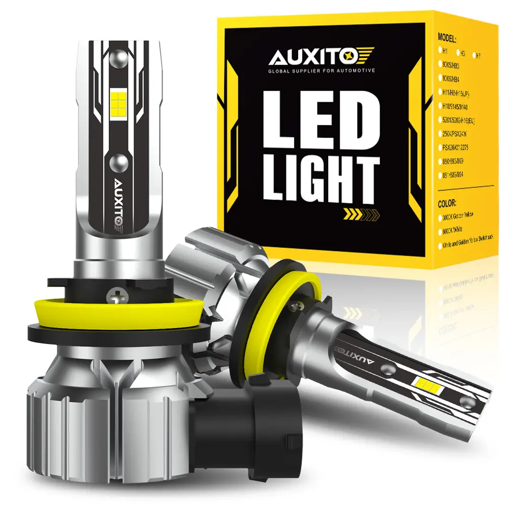 AUXITO White LED 9005/HB3/9006/HB4/H11/H9/H8/H7/H4 Headlight E2 Series Bulbs High/Low Beam Bright Kit