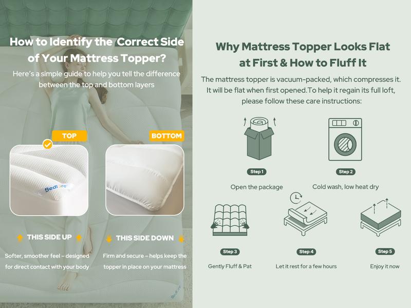 [Valentine’s Day]【BEDLORE】Mattress Topper, Extra Thick Tencel Blend Pillow Top Pad, Soft & Breathable Comfort Layer, Deep Pocket Design Fits 6–15 Inch Mattresses, Ideal for Bedroom & Home Use