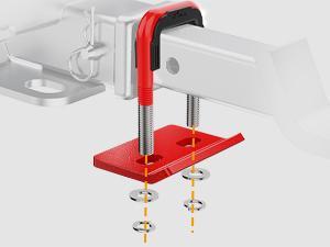 Nilight Trailer Hitch Tightener for 2 Inch Trailers Hitches Mount Anti Rattle Heavy Duty Steel with Rubber Cover Red U Bolt Glossy Coating Plate Electrophoresis Anti-Rust Triple Protective