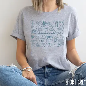 Farmerish Sweatshirt / Short Sleeve T-SHIRT • Coquette Farm TEE  • Funny Farming tshirt• Homestead • Homesteader Shirt • Homesteading • Chicken Cow Lover Womenswear Hoodie Medium Oversized