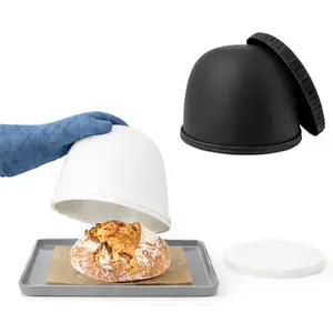 Sweet Jojo Designs 2p Baking Shell Dome for Bread w/ Base, Round Sour Dough Proofing Basket, Alternative Silicone Dutch Oven for Sourdough Bread Baking Supplies, Unique Gifts for Sourdough Bakers Home