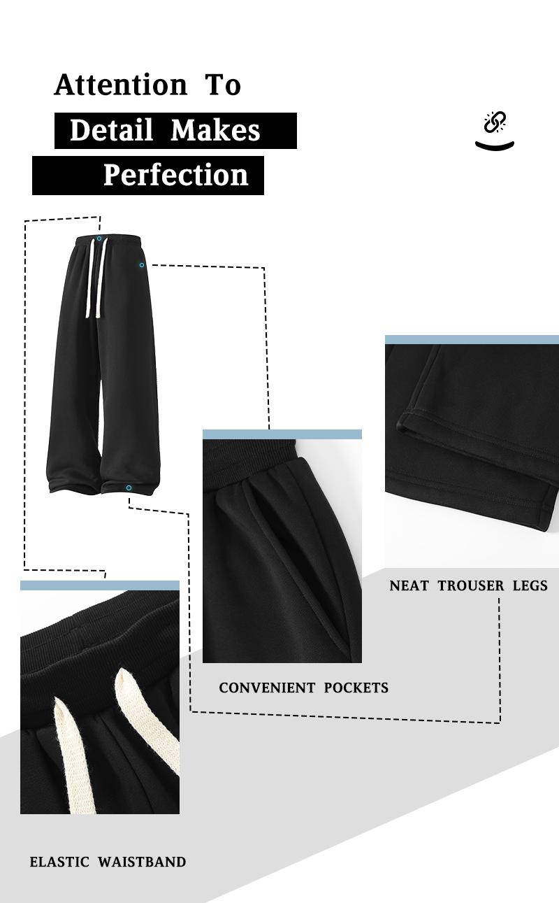 Men's Solid Thermal Lined Drawstring Waist Pants, Casual Comfy Loose Fitting Trousers for Fall & Winter, Men's Bottoms for Daily Wear, Relaxed Fit