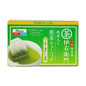 UJINOTSUYU IYEMON Matcha Green Tea Bags - 20 Count, 40g | Hot & Cold Brewable Japanese Sencha Blend