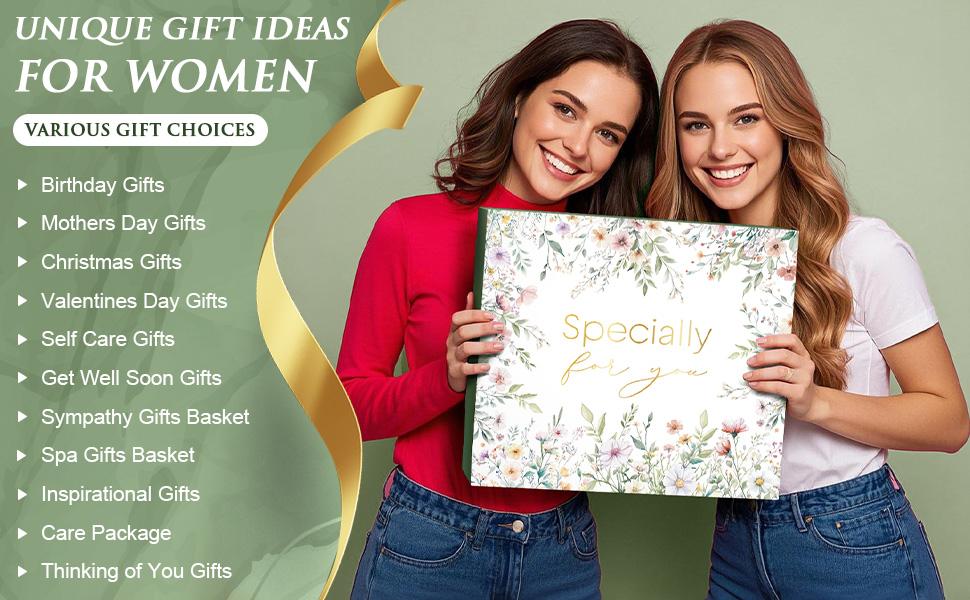 MAYICIVO Valentine’s Day Birthday Gifts for Women – Self Care Spa Gift Basket, Get Well Soon & Thinking of You Care Package with Crochet Flower Bouquet, Unique Gift for Her Wife Girlfriend Mom