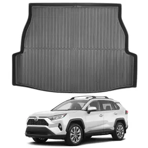 Canvcle Cargo Trunk Liner for 2019-2025 Toyota RAV4 Accessories All Weather Heavy-Duty TPE Car Rear Truck Mat Cargo Protector with Anti-Slip Grip & Enhanced Edge Protection