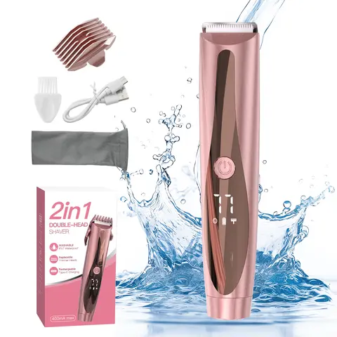 Women's Cordless Rechargeable Multifunctional Hair Trimmer - 2-in-1 Electric Shaver & Stainless Steel Dual-Head Epilator Hair Remover, USB Rechargeable, Showerproof Body Trimmer, Effortless Control, Dorm Essential Summer Gift