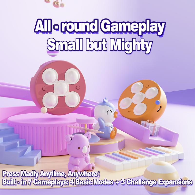 Stress Relief Toys Quick Push Game - One-handed handheld bubble game, fun and portable. Suitable for kids and adults. Holiday and party favors.