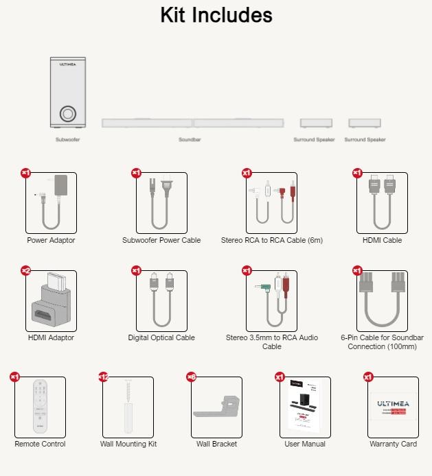 ULTIMEA Nova S80 5.1.2ch 360° Dolby Atmos Home Theater: Soundbar & Subwoofer with BassMX, 3D Surround Sound for Home, Parties & Gaming. Supports 4K HDR, HDMI eARC, Bluetooth & Smartphone Connectivity.