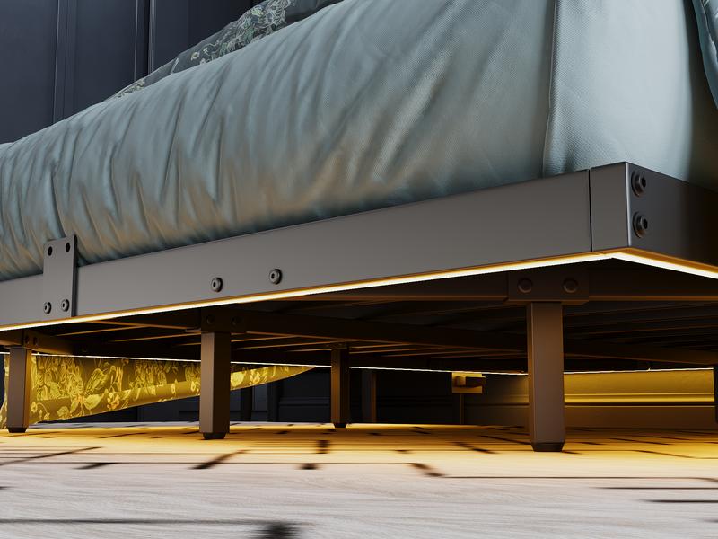 Yitahome Floating Bed Frame Full/Queen/King Size, LED Bed Frame with Charging Station, Metal Platform Full Bed with Heavy Duty Steel Slats Supports, No Box Spring Needed, Easy Assembly