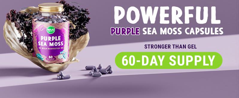 Limited Reserve Sea Moss Bundle - Golden Sea Moss (60ct) & Purple Chondrus Crispus Capsules (60ct), Edible Dietary Healthcare, Mineral Support