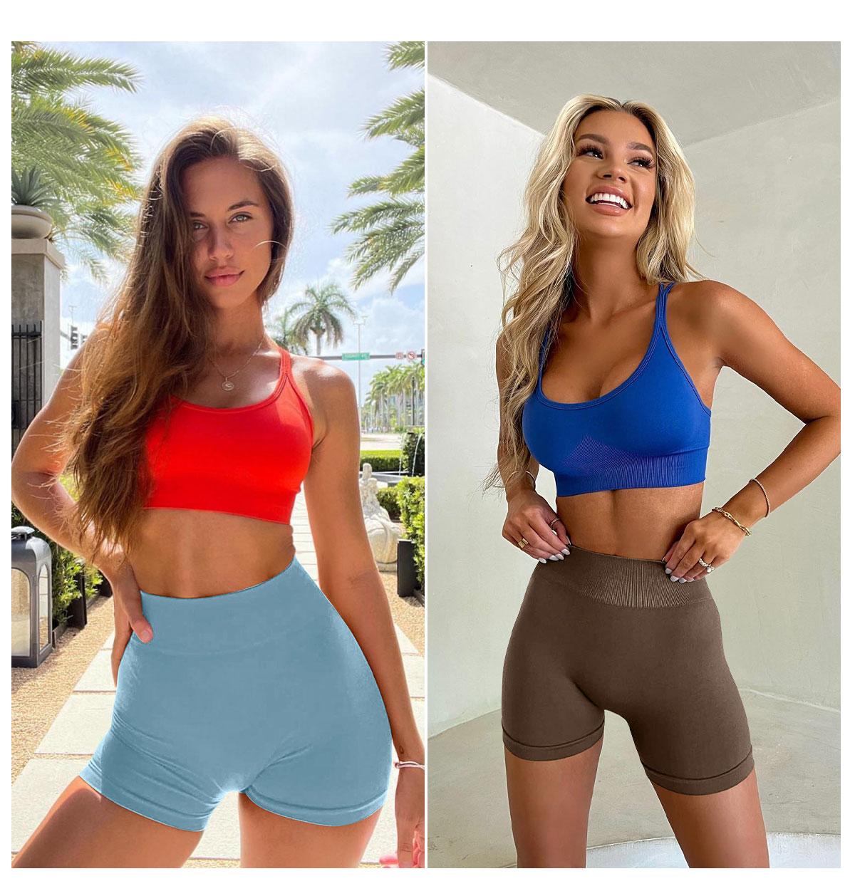 OQQ Women's 3 Piece Workout Shorts Seamless High Waist Butt Liftings Exercise Athletic Fitness Activewear SpringStatements