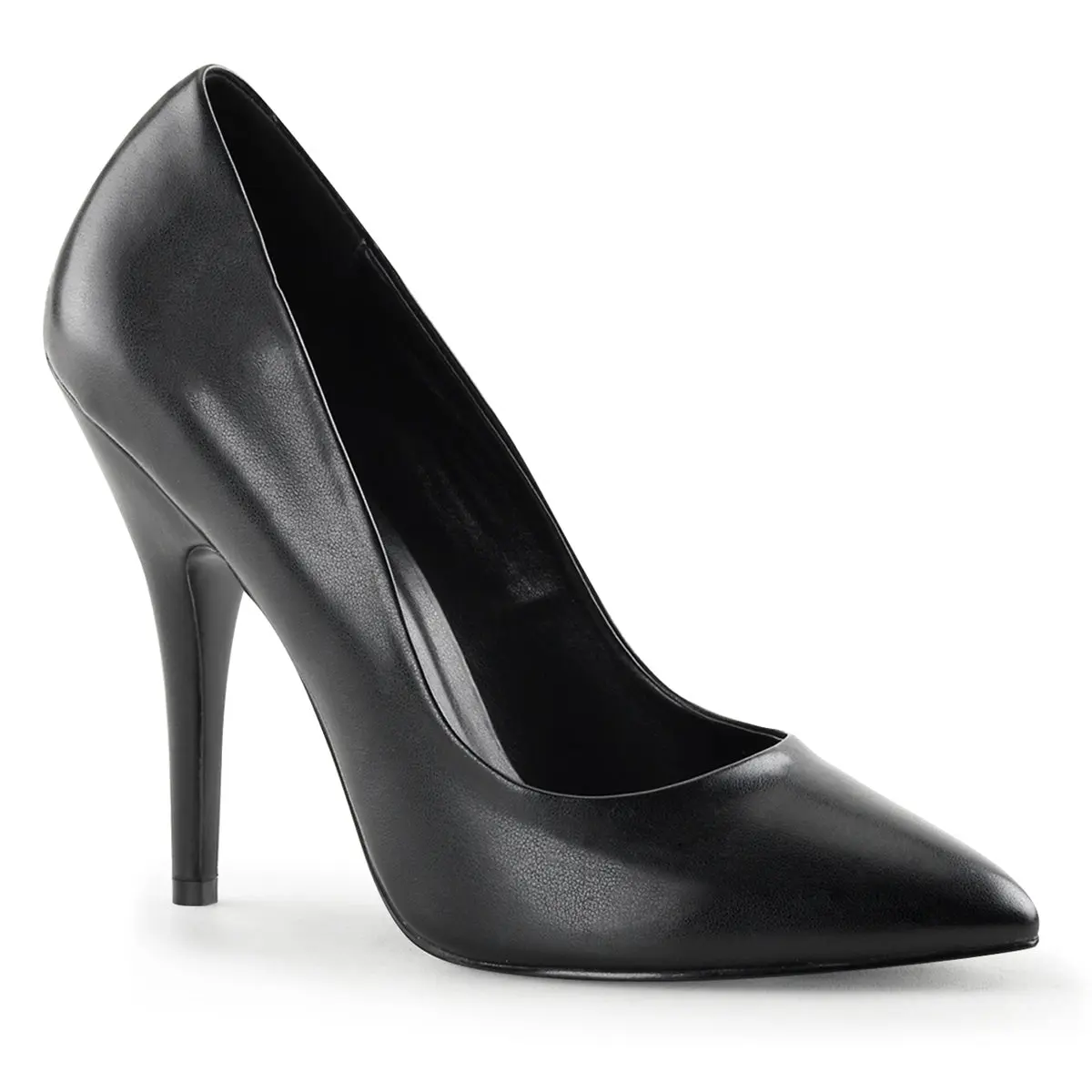 Pleaser Seduce-420 Women's Elegant Stiletto High Heels, Classic Pumps in Black Vegan Leather with a 5-Inch Heel, Footwear, Stylish