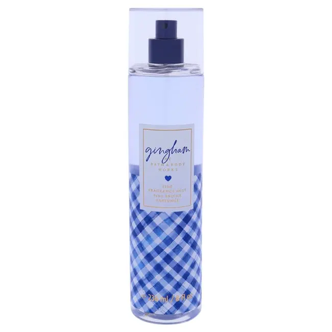 Bath & Body Works Gingham Fine Fragrance Mist, Floral Citrus Body Spray with Blue Freesia & Sweet Clementine, Unisex, 8 fl oz, Body Mist