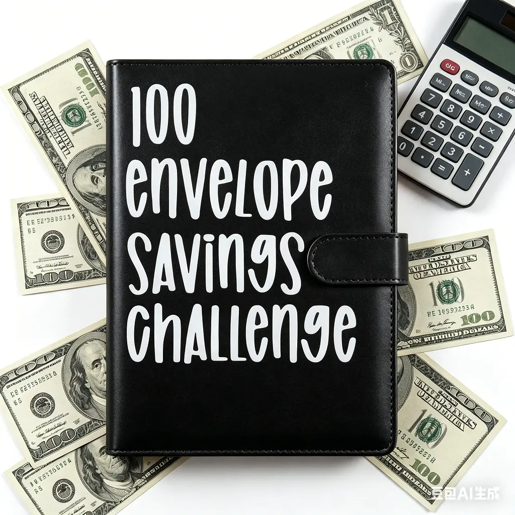 $5,050 100-Days Saving Binder - A5 Budget Binder Saving Tool, Pink Financial Planner with 100 Numbered Envelopes