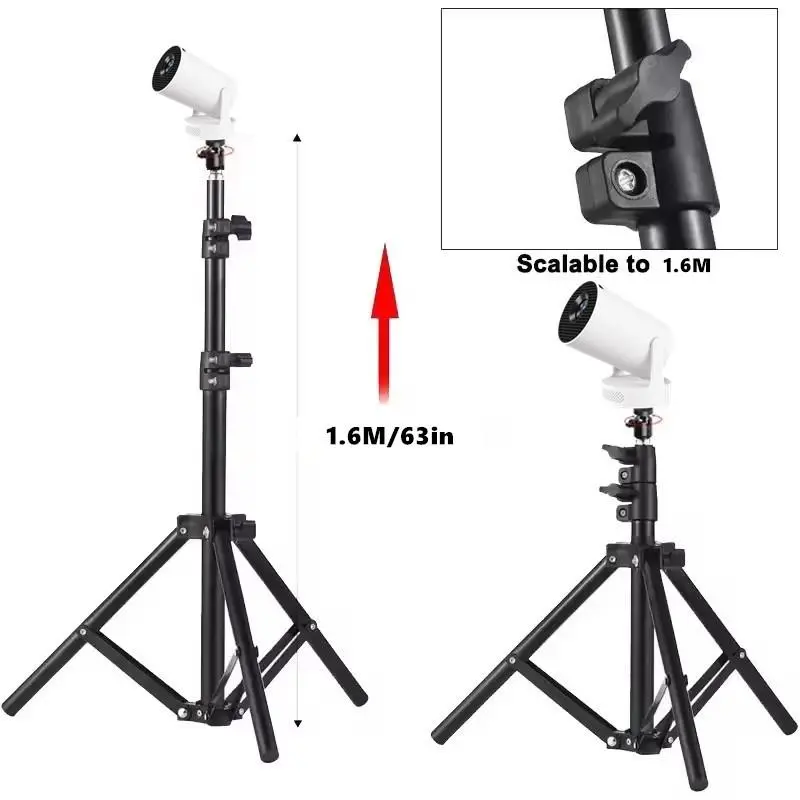 Adjustable HY 300 Projector Floor Stand for Home Theater – 160cm Extendable & Foldable Tripod, Saves Space, Sets Up in Seconds | Also Perfect for Studio Lights, Ring Lights & Cameras(Load-bearing 1.5kg)