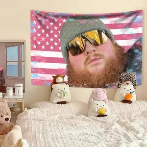 Caseohs American Flag Wall Tapestry Meme Tapestry Funny Home Decor Room Dorm Backdrop Cloth Room Decor Aesthetic Hanging Cloth Pink Bedroom Accessories Starry Sky Pattern T20-0224-01