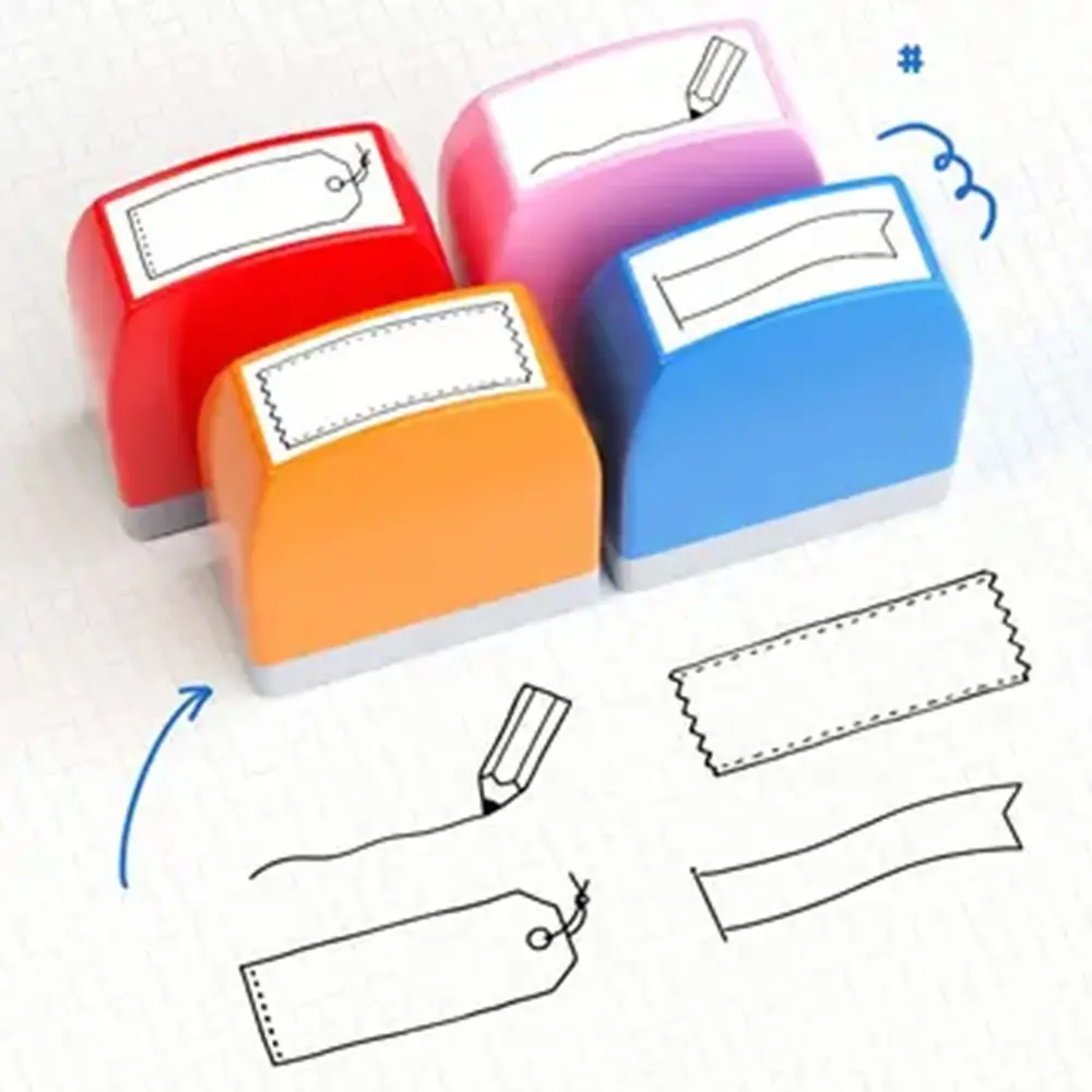 Set of Four Bordered Diary Stamp Stickers Kit, Diary Sticker Pack, Vibrant Designs, Aesthetic Stickers, Perfect for Travel Journals, Notebooks, Self Adhesive, Decorative Stickers
