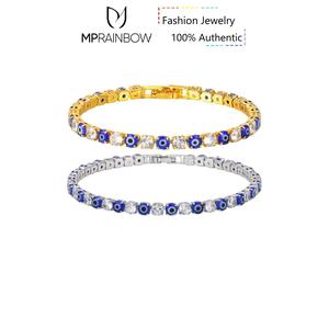 MP Couples Devil's Eye Tennis Bracelet ,18K Gold Plated Zircon Diamond Charms ,Non Tarnish Jewelry Copper Hand Chain Luxury Fashion Accessories for Men Women valentine gift Chunky popular Rhinestone Bracelet Matching Mother-Son Set elegant daughter Love