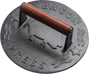 Heavy-Duty Cast Iron Burger Press 8.5 Inch Round Smasher for Grilling Burgers Bacon Sandwiches Steak Ground Beef Meats Sausages and More