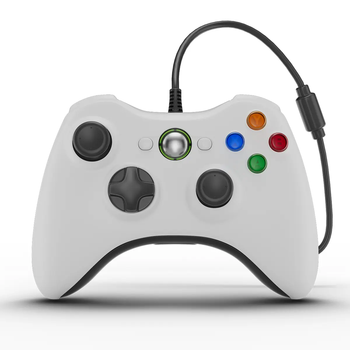 Wired Controller For Xbox 360/PC Windows, 5.9ft Cord, USB connection, Enhanced chip, Upgraded Joystick, Double Vibration, White