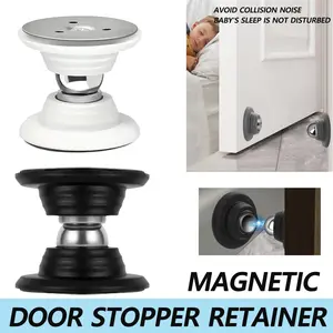 Magnetic Door Stopper Holder Free-punch Kitchen Door Stop Silicone  Anti Collision Windproof Household  Accessories Retainer