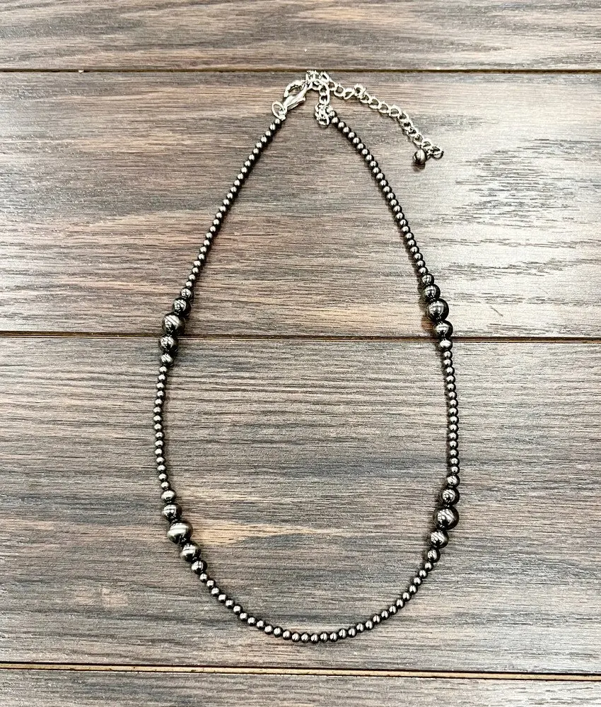 22" to 27" Long, Handmade Clustered Polish Bead Necklace  739450