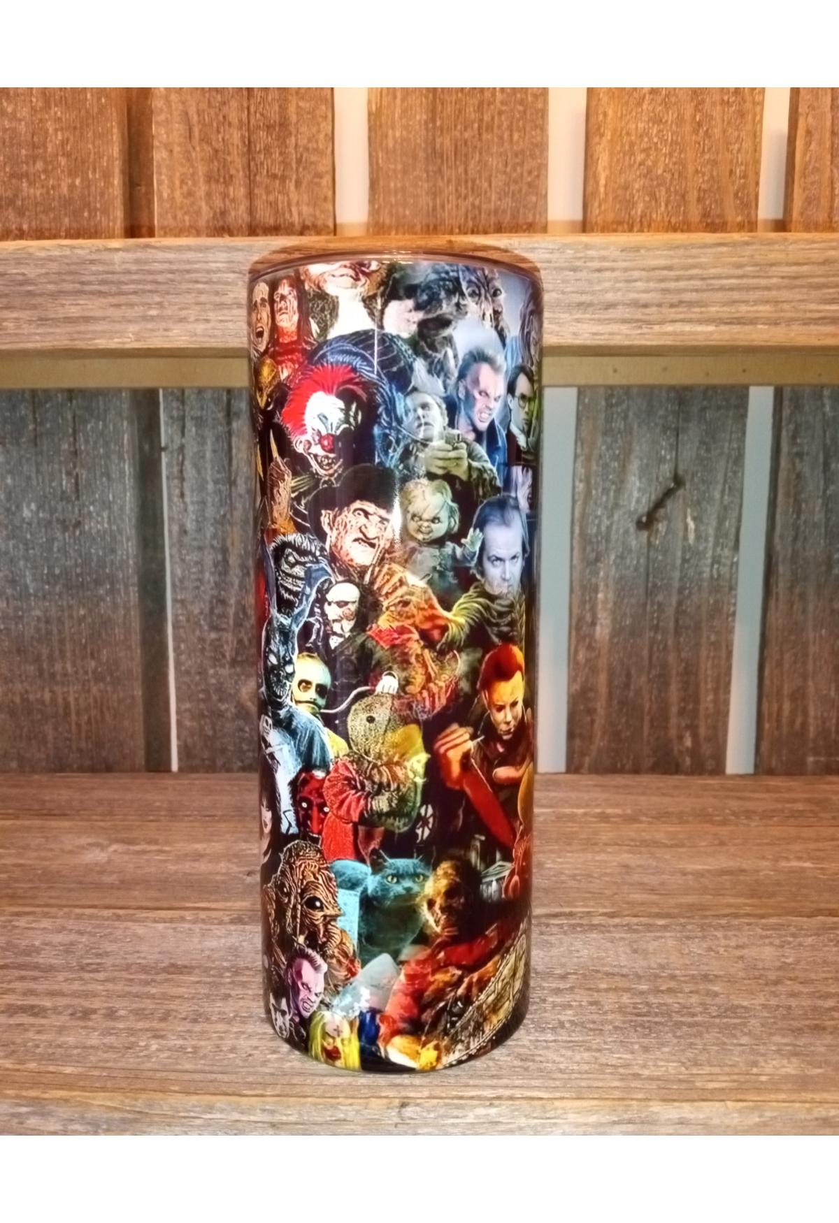 Master Mind - Horror Faces - All The Killers - 20oz Skinny Straight Sublimation Tumbler - Amy's Tumbler Junkies - Your Favorite Tumbler Shop!