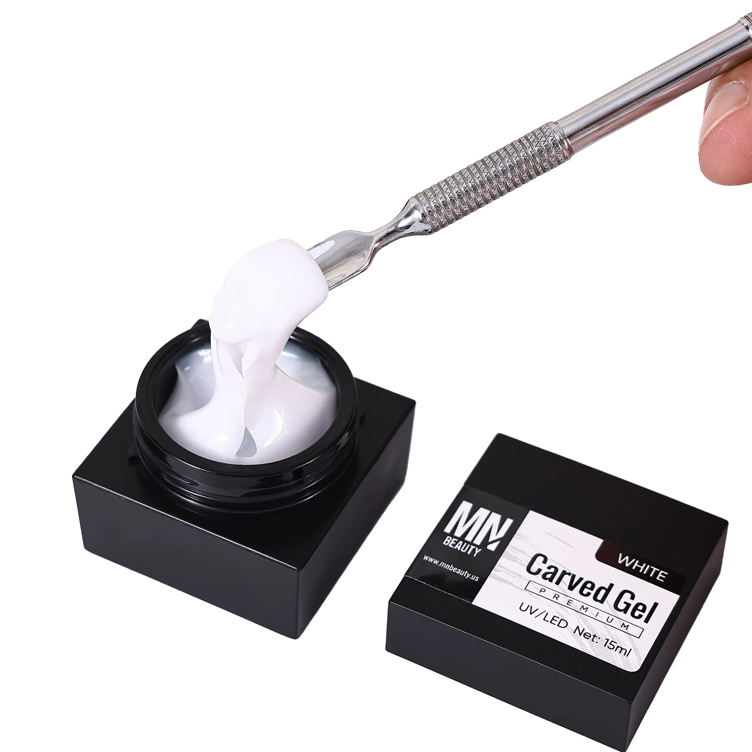 White Smooth Non-Stick Carved Gel, Rhinestone-Compatible Nail Care Cosmetic for Flower Manicure Nail Art Accessory, Floral Nails, Nail Supplies