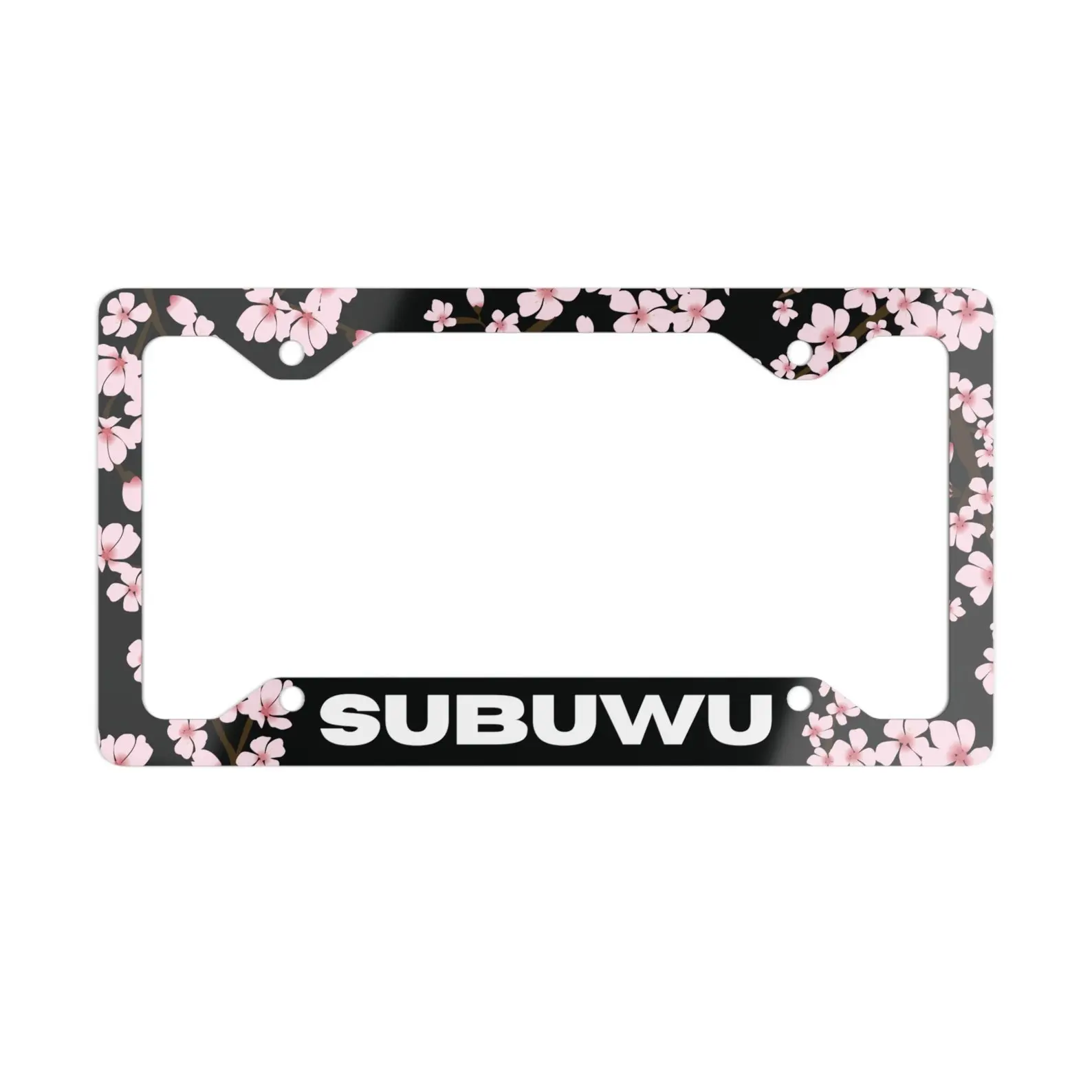 Ultra Slim Subuwu Subaru Aluminum License Plate Frame Sakura License Plate frame Gift For Her ,Euro, Mechanic, Custom Cars, Imports