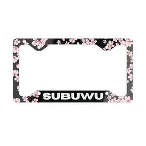 Ultra Slim Subuwu Subaru Aluminum License Plate Frame Sakura License Plate frame Gift For Her ,Euro, Mechanic, Custom Cars, Imports