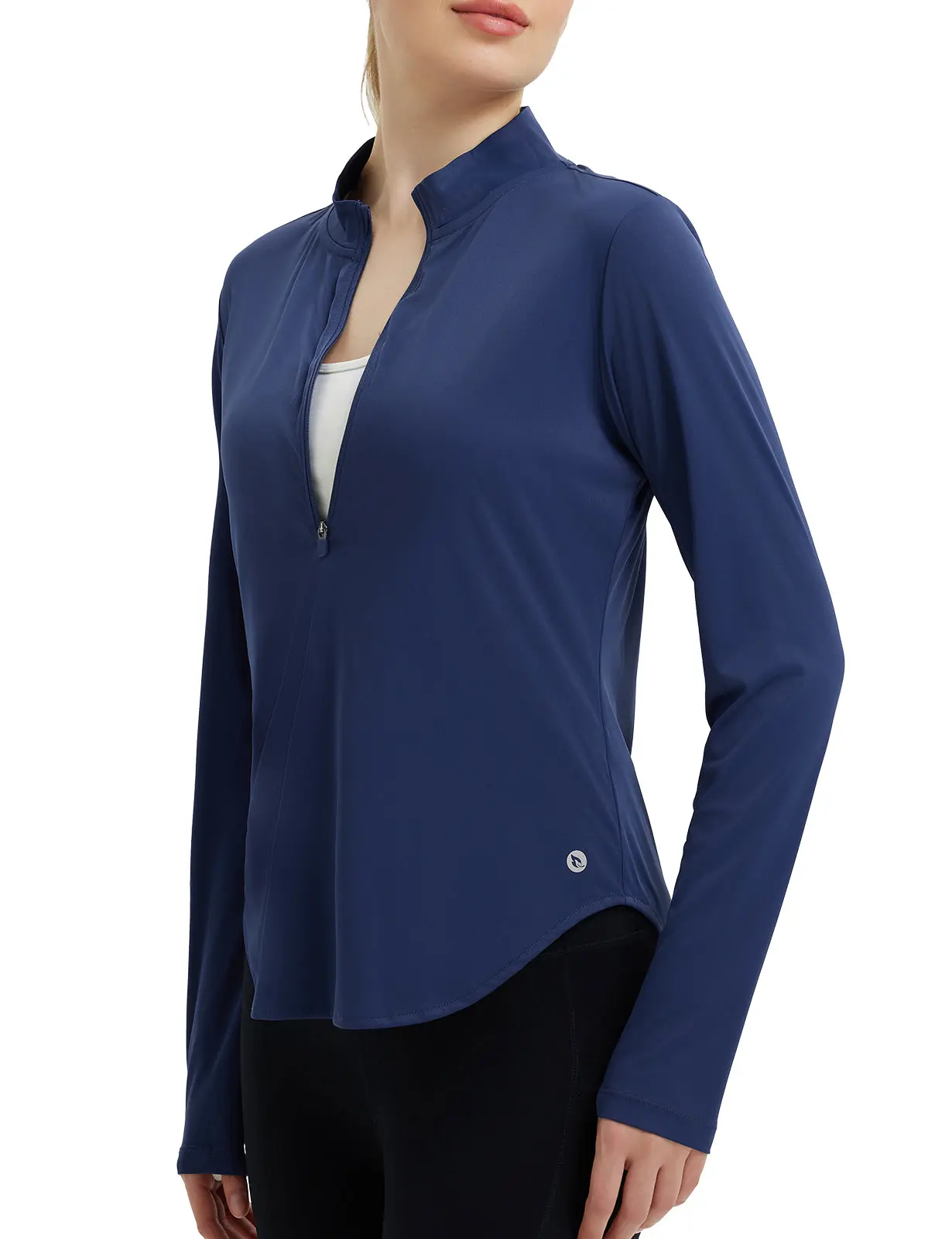 Baleaf Women's 1/4 Zip Long Sleeve UPF50+ UV Protection Activewear, Lightweight Breathable Rash Guards, Sun Shirt for Hiking Workout Winter