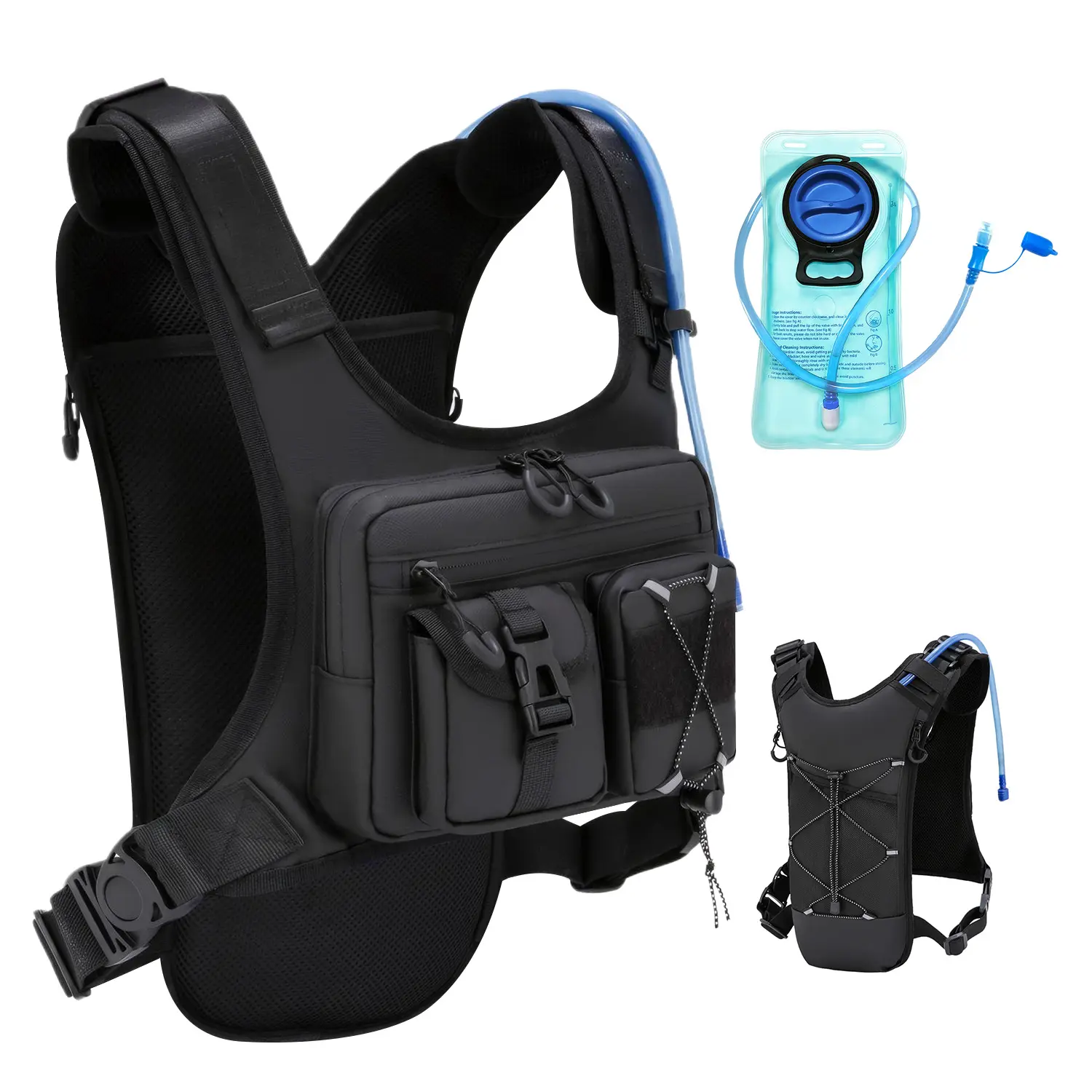 Running Bag Hydration Vest Cycling Hydration Backpack 5L for Women and Men Lightweight Hydration Pack with 2.0L Water Bladder Adjustable Straps for Marathon Trail Race Jogging Hiking and Climbing Runners Sport backpack
