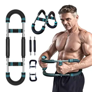 Super Arm Trainer Strengthen Chest and Arm Muscles Workout Men's Fitness Trainer Detachable Adjustable Resistance Portable Power Twister Bar Home Fitness Equipment fitness level hand grip arm muscle arm trainer chest shoulder arm equipment adjustable arm