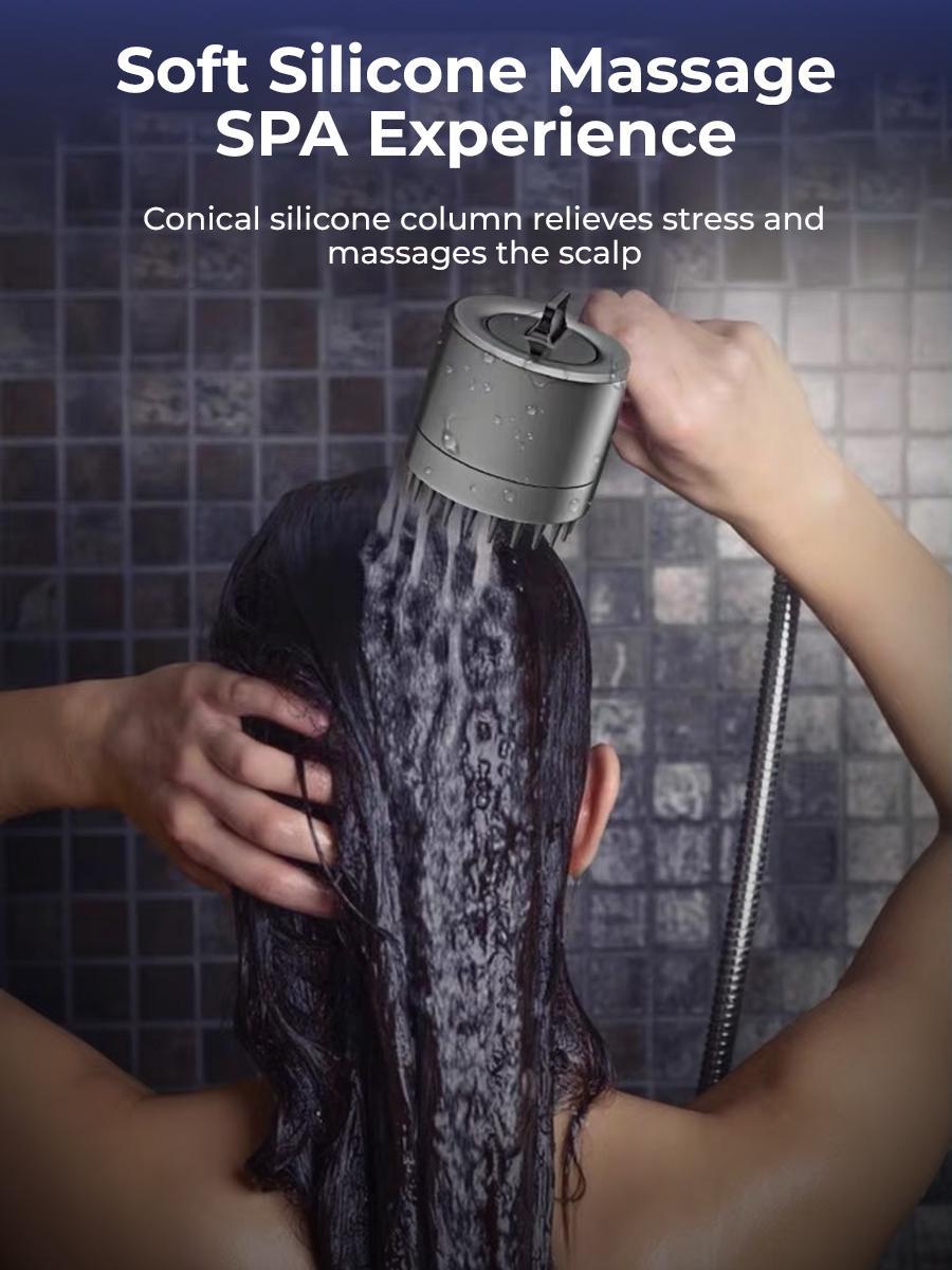 [ONLY $9.9 1PCS] 9-Piece Adjustable Shower System with High Pressure 3-Speed Massage One-Touch Water Stop Universal Interface Stainless Steel Panel Hose Holder Filter Element